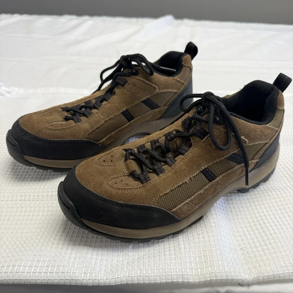 Lands End‎ 10 B Mens Hiking Shoes Brown Suede Walking Outdoor Water Resistant